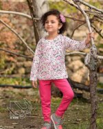 بلوز و شلوار طرح گلدار دخترانه پاییزه