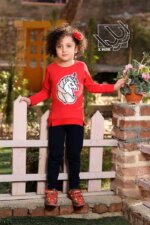 ست بلوز و شلوار دخترانه - مدل تک شاخ پولکی