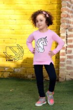 ست بلوز و شلوار دخترانه - مدل تک شاخ پولکی - Image 2