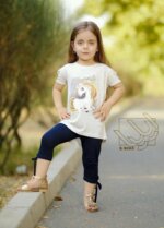 ست بلوز و شلوارک یونیکورن دخترانه - Image 3