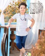 ست بلوز راه راه و شلوارک