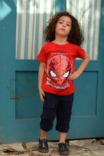 ست بلوز و شلوارک اسپایدرمن پولکی پسرانه - Image 3