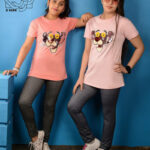 بلوز و شلوار طرح پلنگ صورتی پولک دورو دخترانه