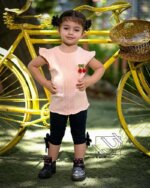 ست بلوز و شلوارک طرح گیلاسی دخترانه - Image 4