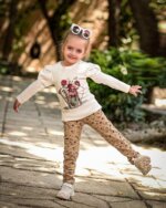 ست بلوز و شلوار دخترانه پاییزه با طرح گل سرخ - Image 4