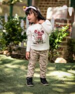 ست بلوز و شلوار دخترانه پاییزه با طرح گل سرخ - Image 3