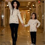ست بلوز و شلوار دخترانه پروانه ای پولک دو رو