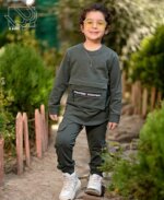 ست ۳ تیکه پسرانه - بلوز و شلوار دورس پنبه، هودی ژاکارد - Image 5