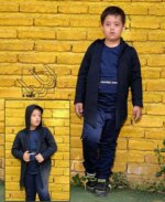 ست ۳ تیکه پسرانه - بلوز و شلوار دورس پنبه، هودی ژاکارد - Image 3