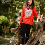 ست بلوز و شلوار دخترانه قلب پولک دورو