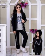 ست 3 تیکه بلوز و سوییشرت و شلوار دخترانه طرح نیویورک - Image 7