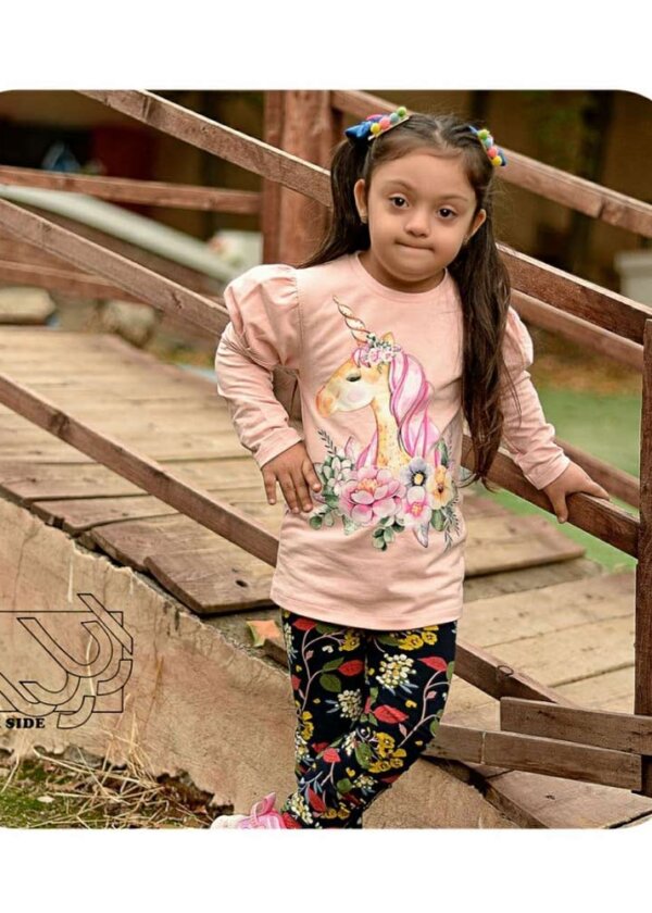 ست بلوز و شلوار دخترانه با طرح اسب شاخدار