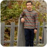 ست بلوز و شلوار راه راه پاییزه پسرانه