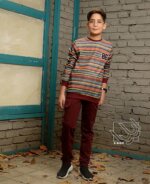 ست بلوز و شلوار راه راه پاییزه پسرانه - Image 4