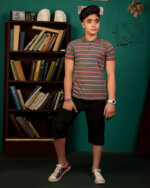 ست بلوز و شلوارک راه راه پسرانه - Image 5