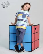 ست بلوز و شلوارک طرح جین پسرانه - Image 5