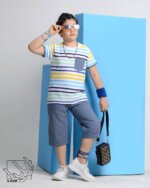 ست بلوز و شلوارک طرح جین پسرانه - Image 6