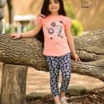 ست ساق و بلوز دخترانه گل آفتاب گردون