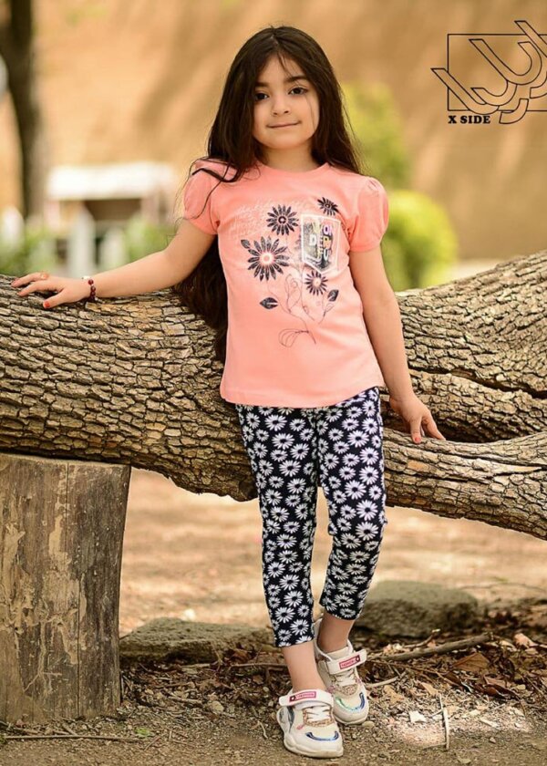 ست ساق و بلوز دخترانه گل آفتاب گردون