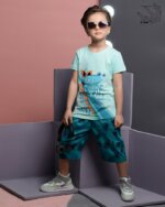 ست بلوز و شلوارک بهاره پسرانه با طرح سوسمار عینکی - Image 5