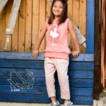 ست بلوز آستین حلقه ای و ساق بهاره دخترانه