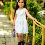 پیراهن نخی گلدار اشکی دخترانه بهاره