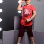 ست بلوز شلوارک پسرانه با طرح قایق موتوری