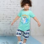 ست بلوز و شلوارک پسرانه با طرح هاوایی