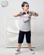 ست بلوز شلوارک پسرانه با طرح قایق موتوری - Image 7