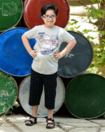 ست بلوز شلوارک پسرانه با طرح قایق موتوری - Image 2