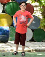 ست بلوز شلوارک پسرانه با طرح قایق موتوری - Image 4