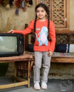 تیشرت و شلوار دخترانه اسب آبی - Image 2