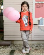 بلوز و شلوار دخترانه طرح دختر فشن - Image 4