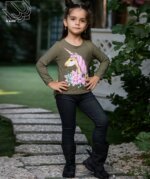ست بلوز و شلوار دخترانه یونیکورن - Image 2