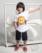 ست بلوز و شلوارک آستین کوتاه پسرانه با طرح شیر - Image 2