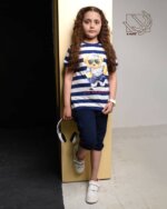 ست بلوز شلوارک اسپورت دخترانه با طرح تدی - Image 2
