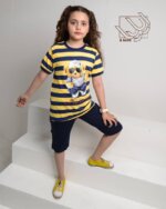 ست بلوز شلوارک اسپورت دخترانه با طرح تدی - Image 3