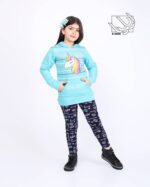 ست هودی و شلوار دخترانه پاییزه – اسب تک شاخ - Image 2