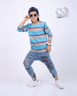 بلوز تک پسرانه پاییزه - طرح راه راه - Image 2