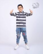هودی تک رینگر دخترانه و پسرانه با طرح راه راه - Image 3