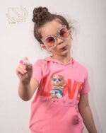 ست کراپ هودی کلاهدار و شلوار با طرح تدی - Image 4