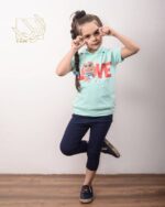 ست کراپ هودی کلاهدار و شلوار با طرح تدی - Image 5