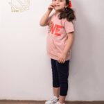 ست کراپ هودی کلاهدار و شلوار با طرح تدی