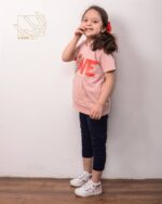 ست کراپ هودی کلاهدار و شلوار با طرح تدی