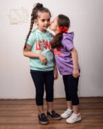 ست کراپ هودی کلاهدار و شلوار با طرح تدی - Image 2