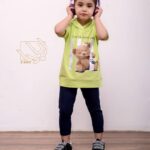 ست کراپ هودی کلاهدار و شلوار با طرح تدی