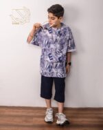 ست بلوز و شلوار طرح هاوایی تمام چاپ - Image 4