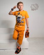 ست تی شرت و شلوارک دورس بهاره با طرح آدم فضایی - Image 4