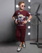 ست تی شرت و شلوارک دورس بهاره با طرح آدم فضایی - Image 5