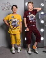 ست تی شرت و شلوارک دورس بهاره با طرح آدم فضایی